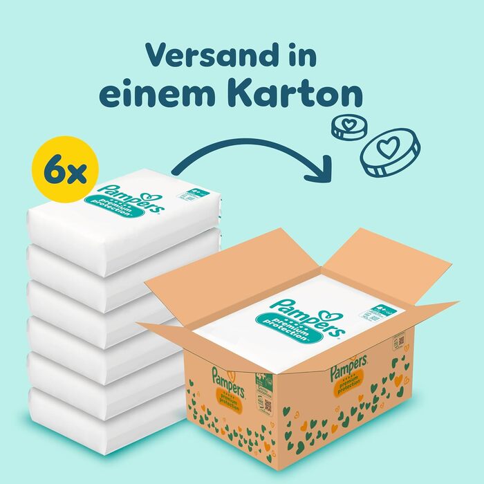 Підгузки Pampers Premium Protection розмір 3 (6-10 кг), 204 шт, преміум захист від протікань та подразнень шкіри
