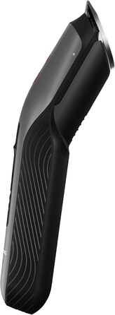 Машинка для стрижки волосся та бороди GRUNDIG ProClub MC 8030 з сенсором BeardCare, титановими лезами, 2 насадками, довгий час роботи, для вологого та сухого використання, темно-матовий хром/червоний
