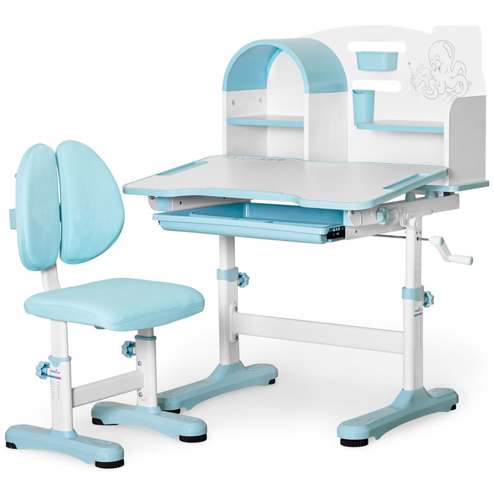 Комплект меблів (стіл + стільчик + полиця) Mealux Octo Blue (арт. BD-33 BL)