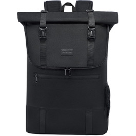 Великий водонепроникний рюкзак LOVEVOOK для ноутбука 17,3'' Rolltop, для жінок і чоловіків, шкільний, дорожній, ручна поклажа для літака, чорний