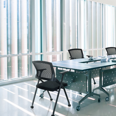 Складаний стілець для відвідувачів PRIORITY II (сітка/тканина), чорний, hjh OFFICE