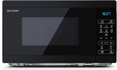 Мікрохвильова піч SHARP MS02EB, 800 Вт, 11 режимів, розмір 44x25,8x32,4 см, чорна, з функцією розморожування