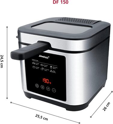 Фритюрниця Steba DF 150, 1200 Вт, таймер, регулятор температури, дисплей, нержавіюча сталь