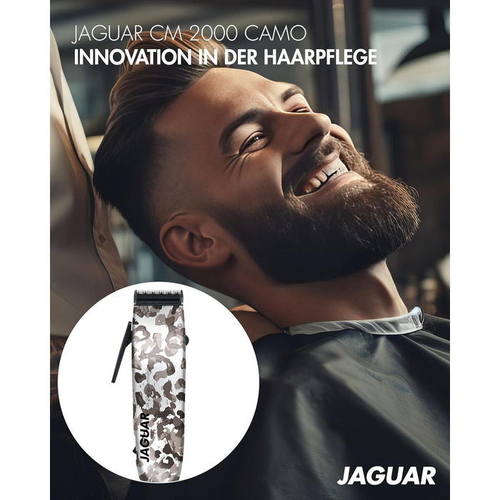 Професійна машинка для стрижки волосся JAGUAR CM 2000 Camo, мережевий тример, з насадками, швидка заміна ножів
