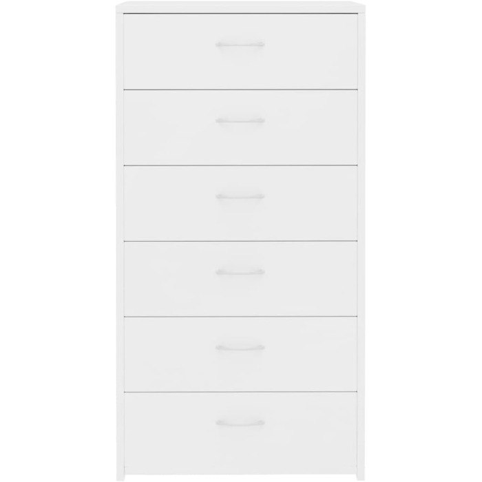Комод vidaXL з 6 шухлядами, білий, 50x34x96 см, ДСП – багатофункціональна шафа, тумба для зберігання