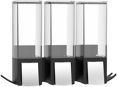 Диспенсер для мила BETEC CLEVER, чорний, 3 секції