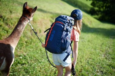 Дитячий рюкзак Tatonka Mani 20 л для хлопчиків і дівчат від 10 років, з сидінням, світловідбивачами, з перероблених матеріалів, синій