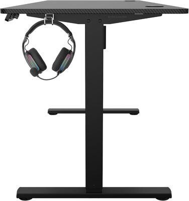 Регульований за висотою стіл Mars Gaming MGD-ERGOPRO, 110x60 см, білий. Ергономічний стіл з карбоновою поверхнею, металевою конструкцією, тримачем для навушників та кабельною організацією.