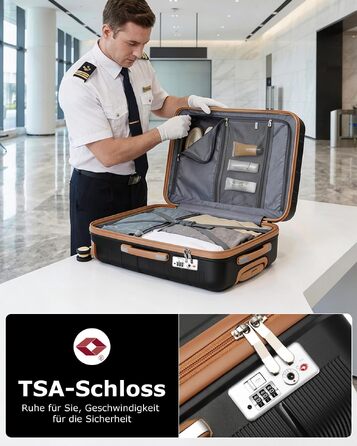 Великий дорожній валіза British Traveller з поліпропілену (PP), жорстка оболонка, замок TSA, чорний, розмір L
