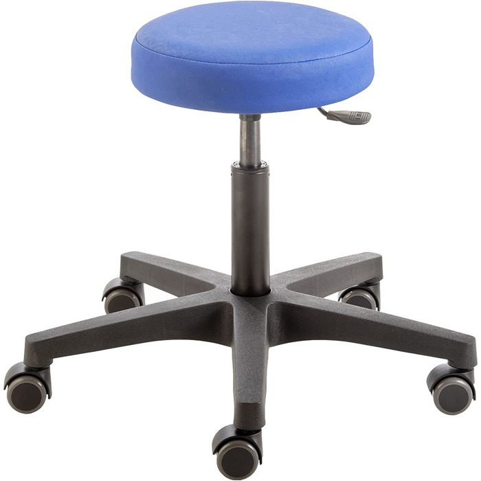 Офісний стілець на колесах Rollhocker Comfort 4401, регулювання висоти 46-59 см, кругле сидіння 33 см, пластиковий каркас, універсальні м'які ролики, декор Atoll