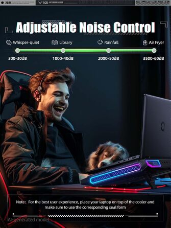 Ігровий охолоджувач для ноутбука llano V10 RGB Cooling Pad, підставка з вентиляторами, чорний