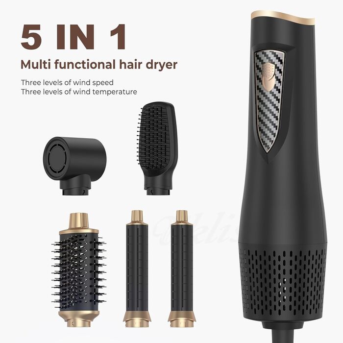 Airstyler 5 в 1 1000W Blacks: Фен-щітка, випрямляч, плойка для волосся