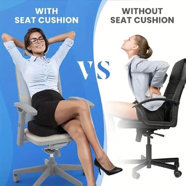 Ортопедична подушка для сидіння з піни Memory Foam: підтримка куприка та зняття болю при ішіасі (чорна). Для авто, офісу, дивана, інвалідного візка.