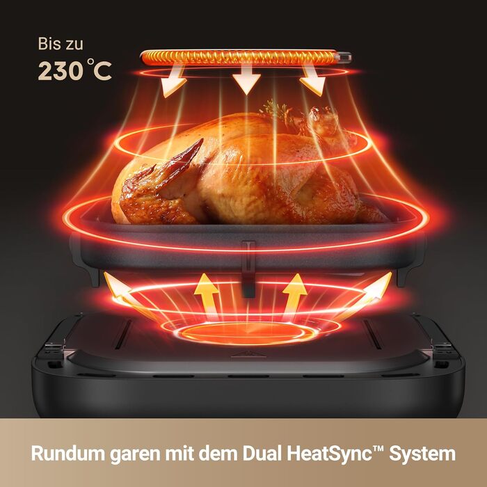 Аерофритюрниця Mova AeroChef FD10 Pro на 6 літрів, безмасляна фритюрниця з конвекцією повітря та металевою чашею