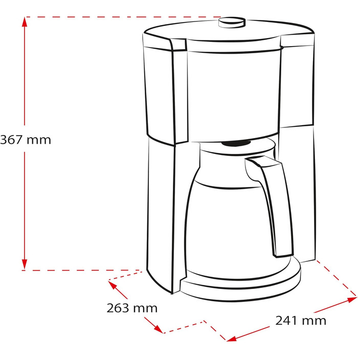 Кавоварка Melitta Look Therm Timer з термокувшином, таймером і захистом від капання, біла, модель 1025-17, для фільтр-кави