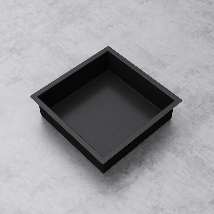 Душова ніша Mai & Mai для ванної, чорна, 15x30x8,3 см, настінна, облицьовується, з нержавіючої сталі, душова полиця, легкий монтаж