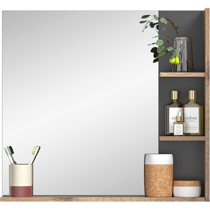 Дзеркало для ванної xonox.home Mason з полицею, 79x73x14 см