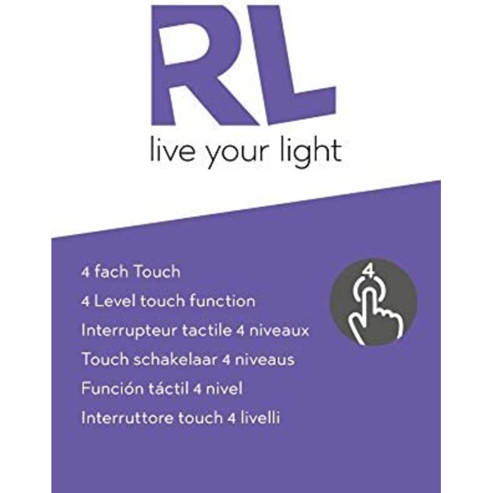 Настільна LED лампа Reality Leuchten Emmy, 2.5 Вт, метал, нікель матовий, скло алебастрове біле, сенсорна, 4 режими