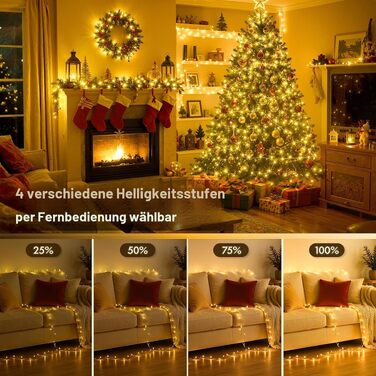 Світлодіодна гірлянда-кластер MAGGIFT 20м, 1000 LED, теплий білий колір, з пультом дистанційного керування, різдвяна ілюмінація