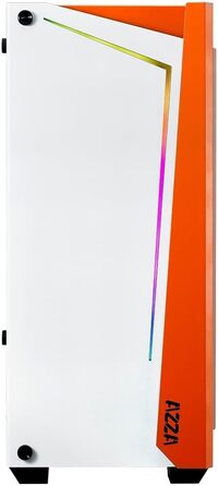 Корпус для ПК Azza Apollo 430W-DF2, білий/помаранчевий, загартоване скло, ATX Mid-Tower