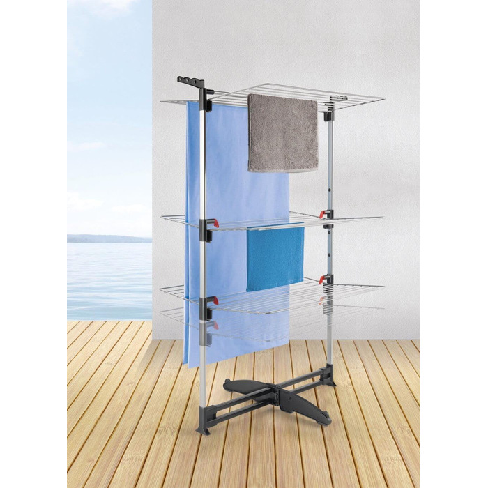 Сушарка для білизни Metaltex Ciclone Vario, сталева, срібляста, багаторівнева, турмовий тип