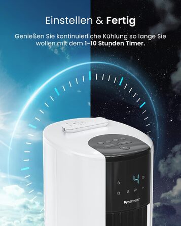 Повітряний охолоджувач Pro Breeze OmniAir з функцією водяного охолодження та пультом ДУ, 4 режими, 7л