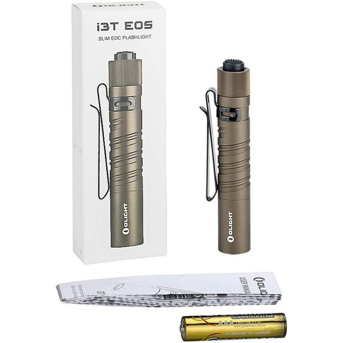 Ліхтарик OLIGHT I3T Mini LED 180 люмен, 60 м, водонепроникний IPX8, компактний, на AAA батарейці, для кемпінгу, полювання, outdoor та екстрених ситуацій (чорний)