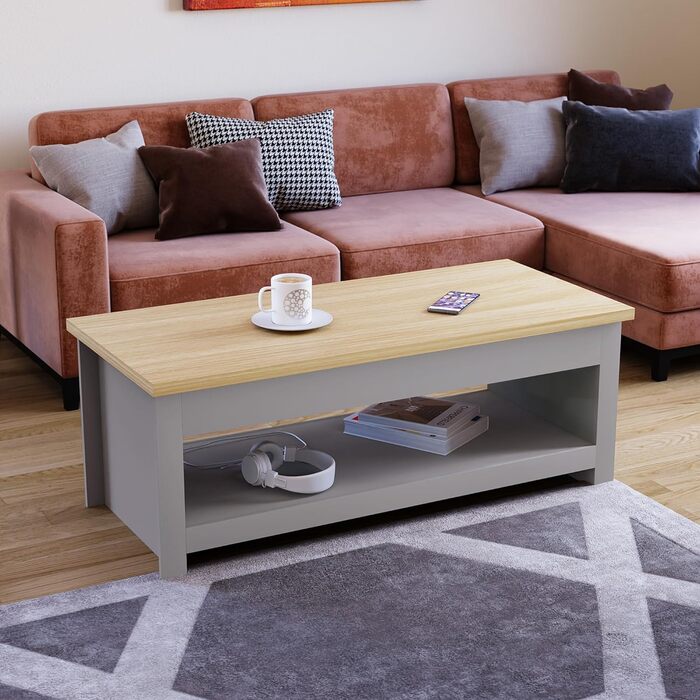 Журнальний стіл Vida Designs Arlington, ДСП, сірий, 40.5x105x47 см
