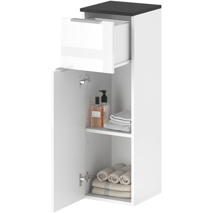 Пенал Vicco Otis білий глянець/антрацит 30x95 см