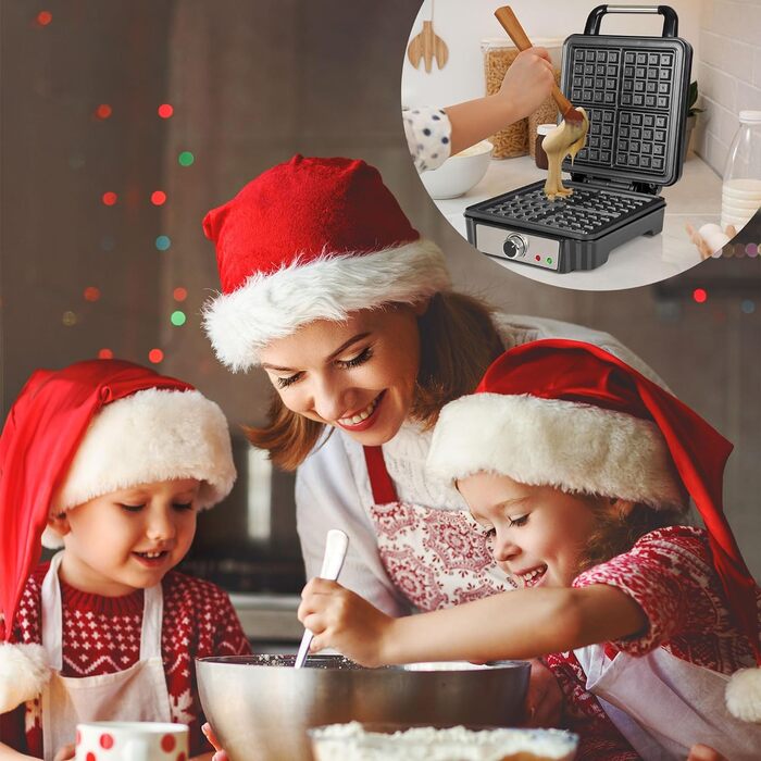 Вафельниця ProfiCook для бельгійських вафель з бельгійською вафельницею Антипригарна поверхня для випікання Плавне підрум'янювання Нержавіюча сталь 1000 Вт PC-WA 1240 (4 поверхні для випікання)