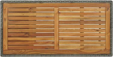 Барний стіл із полицею vidaXL, кухонний високий стіл, сірий, 120x60x110 см, поліратан