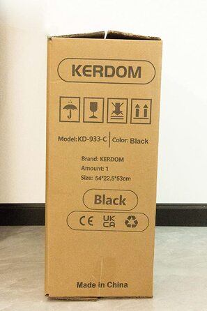 Офісне крісло KERDOM 933-C, ергономічне, з відкидними підлокітниками, сітчасте, комп'ютерне, поворотне на 360°, чорне