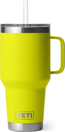 Термос YETI Rambler з кришкою-соломинкою, 35 oz (1 л), колір Firefly Yellow