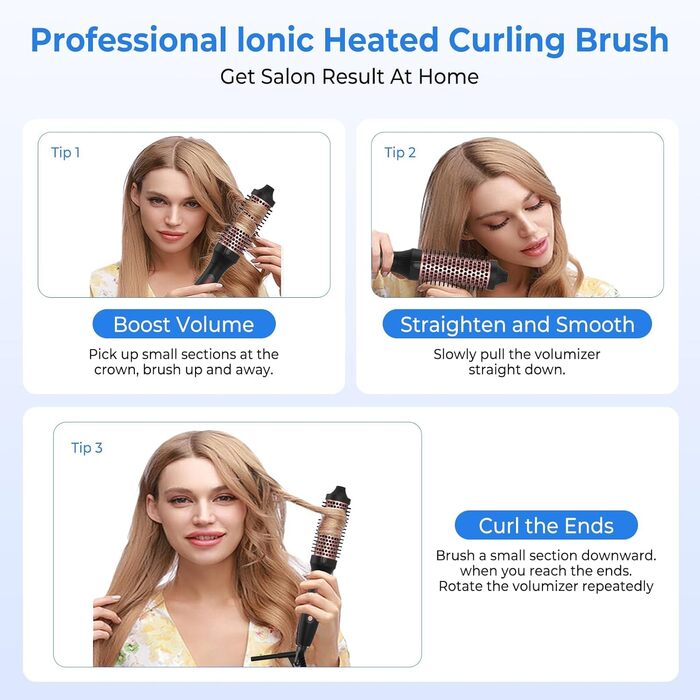 UKLISS Hairstyler 5 в 1: Фен-щітка, плойка, насадки для об'єму та вирівнювання (Рожеве золото)