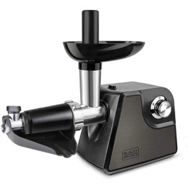 М'ясорубка Black+Decker BXMMA1000E, 1000 Вт, нержавійка, насадки для томатного соусу, ковбас і кеббе, 3 диски