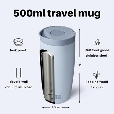 Термокружка BOTTLE Thermobecher 350 мл, для кави та чаю, з вишуканим клапаном Quick-Press, ізольована модель Travel Mug Classic Grande (Зелений)