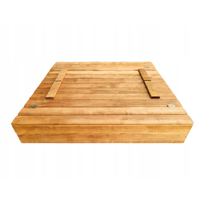 Дерев'яна пісочниця з кришкою та лавками, 120 x 120 см