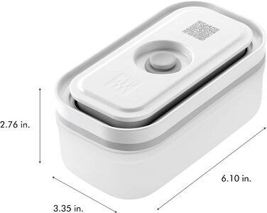 Контейнер для вакуумного зберігання ZWILLING Fresh & Save, набір 3 шт, пластик, білий, S/M/L, 19x5 см