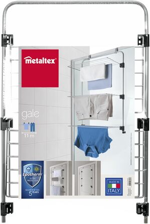 Сушарка для білизни Metaltex Gale, настінна, сіра, епотерм-покриття, 3,5x58x87 см, для дверей та душової кабіни