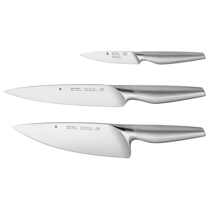 Набір кухонних ножів WMF Chef's Edition (3 предмети), ковані, зі спеціальної сталі Performance Cut у дерев'яному боксі, Made in Germany