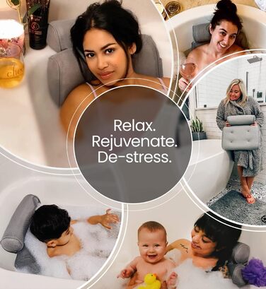 Подушка для ванни Everlasting Comfort – розкішна ортопедична подушка для голови, шиї та спини, підтримка для ванни, спа і релаксу