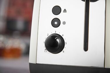 Тостер Russell Hobbs Colours Plus Edelstahl Creme на 2 тости, нержавіюча сталь - з підставкою для булочок, 6 режимів підсмажування, розморожування, Lift & Look, 1600 Вт
