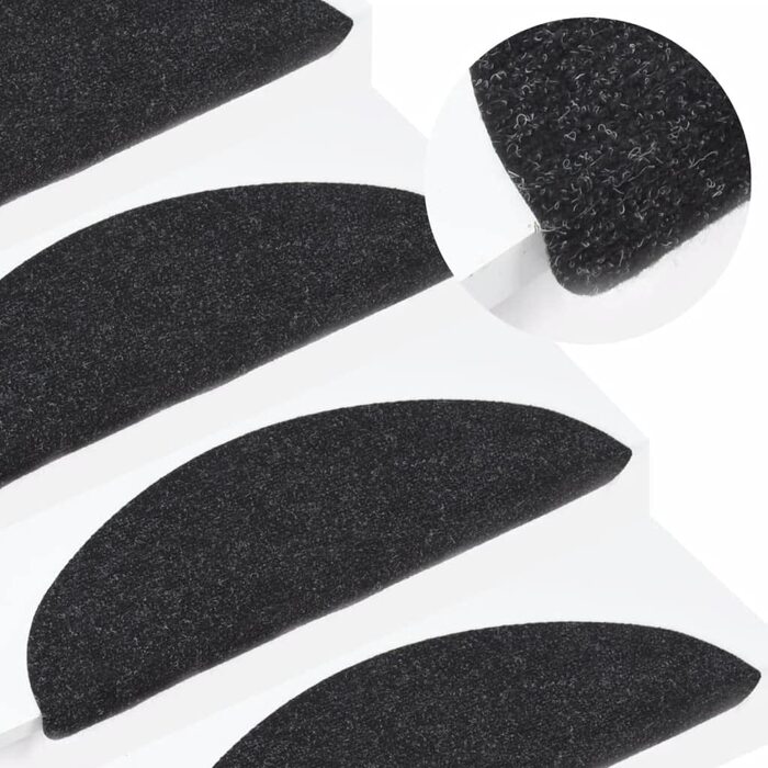 Набір із 15 самоклеючих килимків для сходів vidaXL, антрацит, 65x22,5x3,5 см — захисні ступеневі накладки для сходів