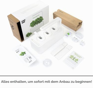 Click and Grow Growbox Smart Garden: Інтелектуальний сад для вирощування зелені вдома (3 капсули, темно-сірий)