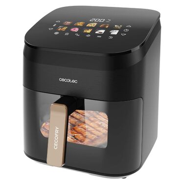 Аерофритюрниця-гриль Cecotec Cecofry & Grill Smokin' 6500 Plus 6.5л, 2200 Вт, з функцією копчення, подвійним грилем та вікном