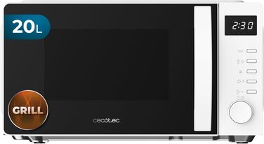 Мікрохвильова піч Cecotec Proclean 5105 Silver, 20 л, з грилем, технологією 3DWave та функцією розморожування, біла