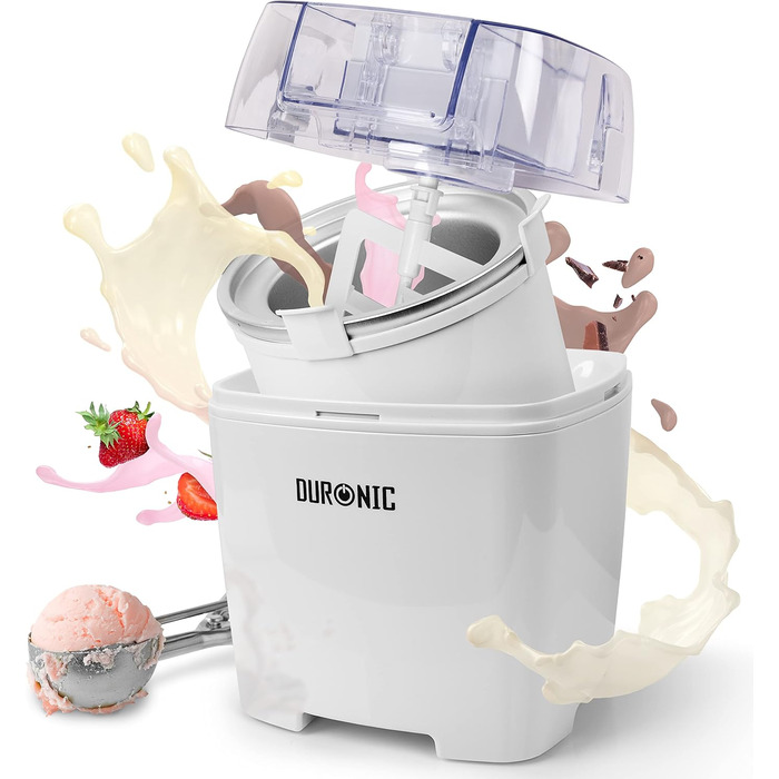 Морожениця Duronic IM540 для приготування морозива, сорбету та замороженого йогурту, 1,5 л, автоматична машина для домашнього морозива