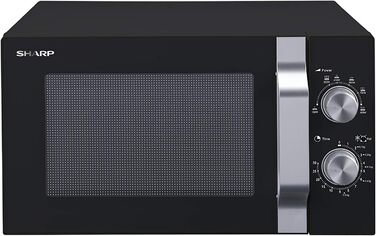 Мікрохвильова піч Sharp R204BA 20 л, 800 Вт, 6 режимів, таймер 30 хв, чорна