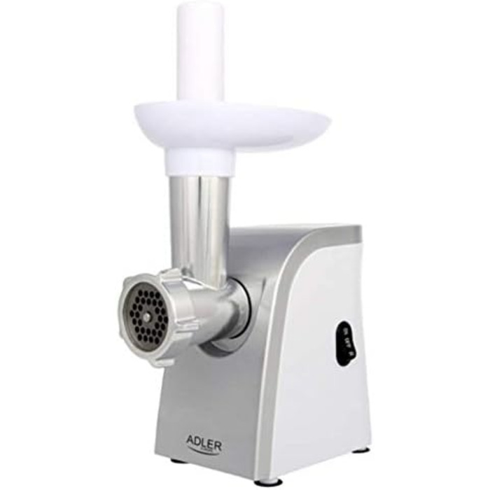 М'ясорубка Adler AD 4808, 350 Вт, 1500Вт макс, нержавіюча сталь 18/8, сіра