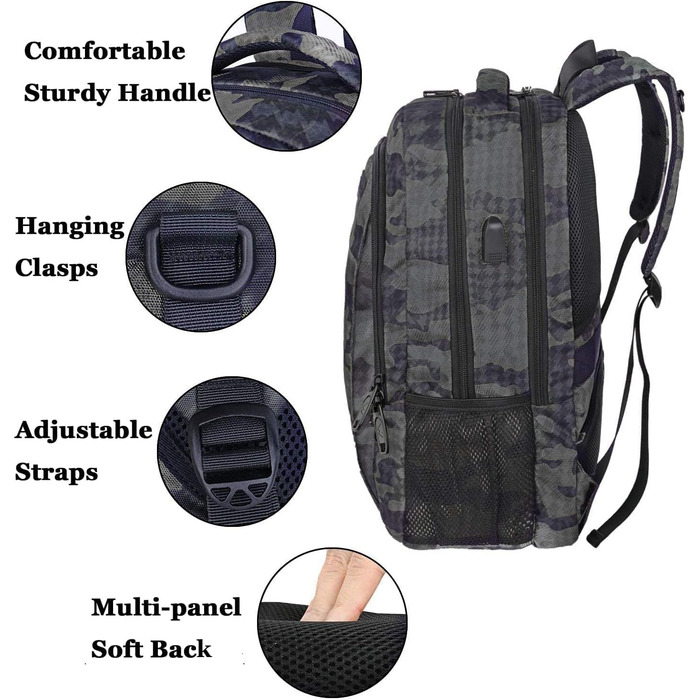 Рюкзак для ноутбука 15,6'' MATEIN, бежевий, з USB-портом, для жінок і чоловіків, діловий та шкільний, з відділенням для ноутбука